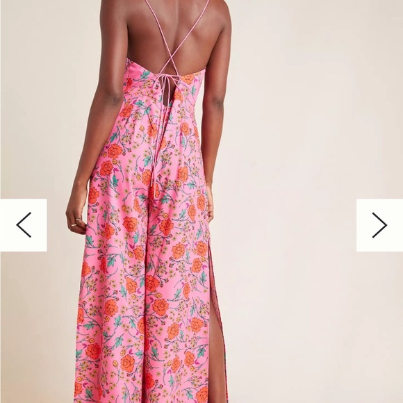 Anthropologie Finders Keepers Floral Pink Jumpsuit Medium 6 - Picture 2 of 6